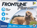 FRONTLINE Plus Flea and Tick Treatment for Medium Dogs 23–44 lbs – 6 Doses, New