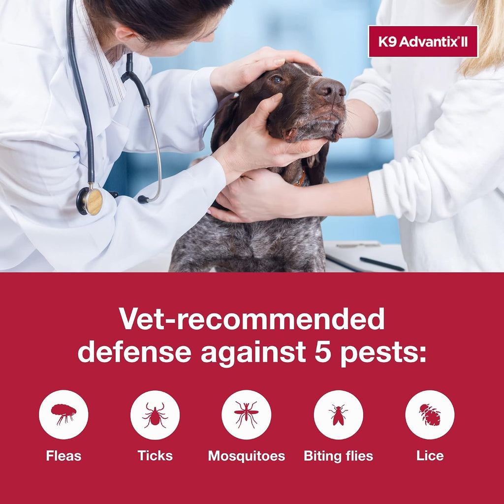 K9 Advantix II Flea and Tick Treatment for Extra Large Dogs – 6 Doses