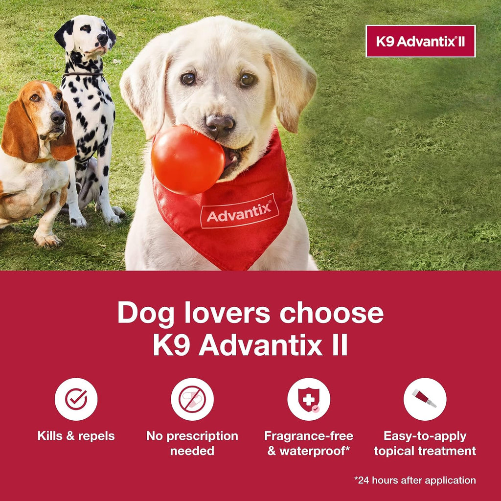 K9 Advantix II Flea and Tick Treatment for Extra Large Dogs – 6 Doses