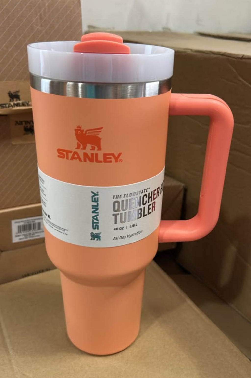 Stanley Quencher H2.0 FlowState Tumbler 40 oz – Coral Pink