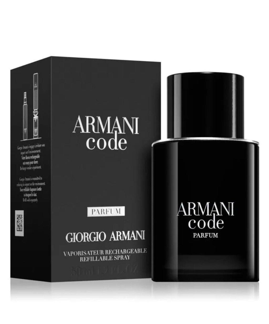 Giorgio Armani Code Parfum for Men – Refillable Woody Aromatic Fragrance