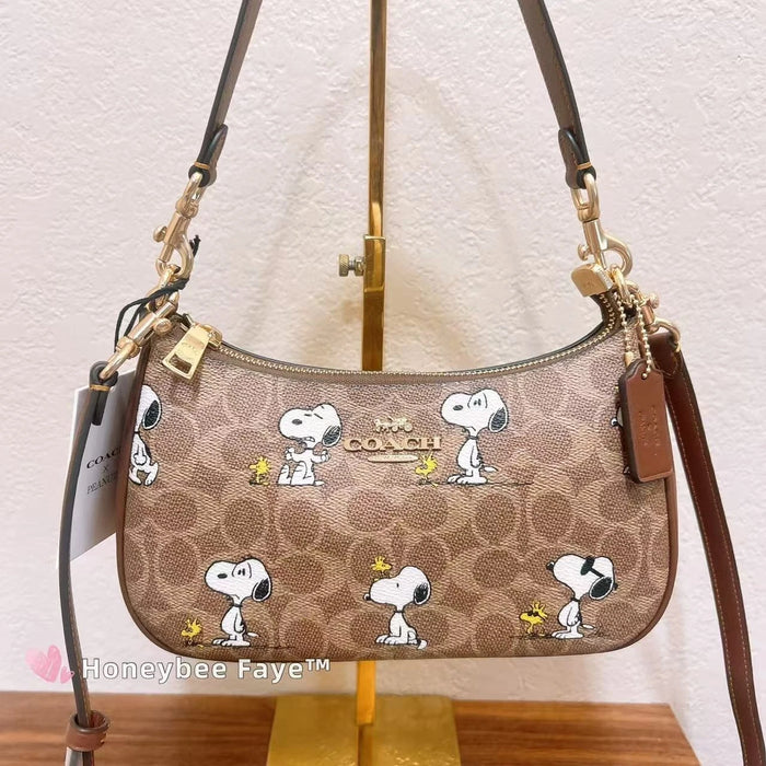 COACH x Peanuts Teri Shoulder Bag – Signature Canvas with Snoopy Print
