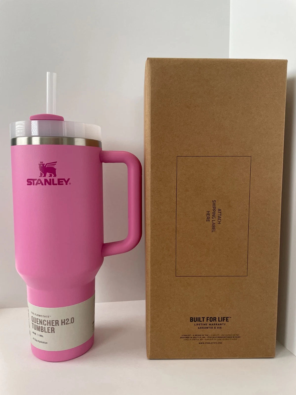 Stanley 40 oz Quencher H2.0 FlowState Tumbler – Peony Pink, Brand New in Box
