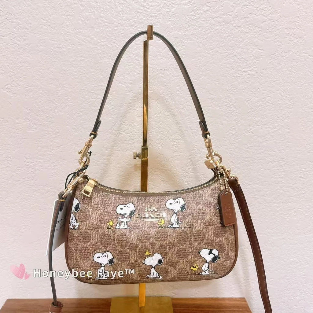 COACH x Peanuts Teri Shoulder Bag – Signature Canvas with Snoopy Print