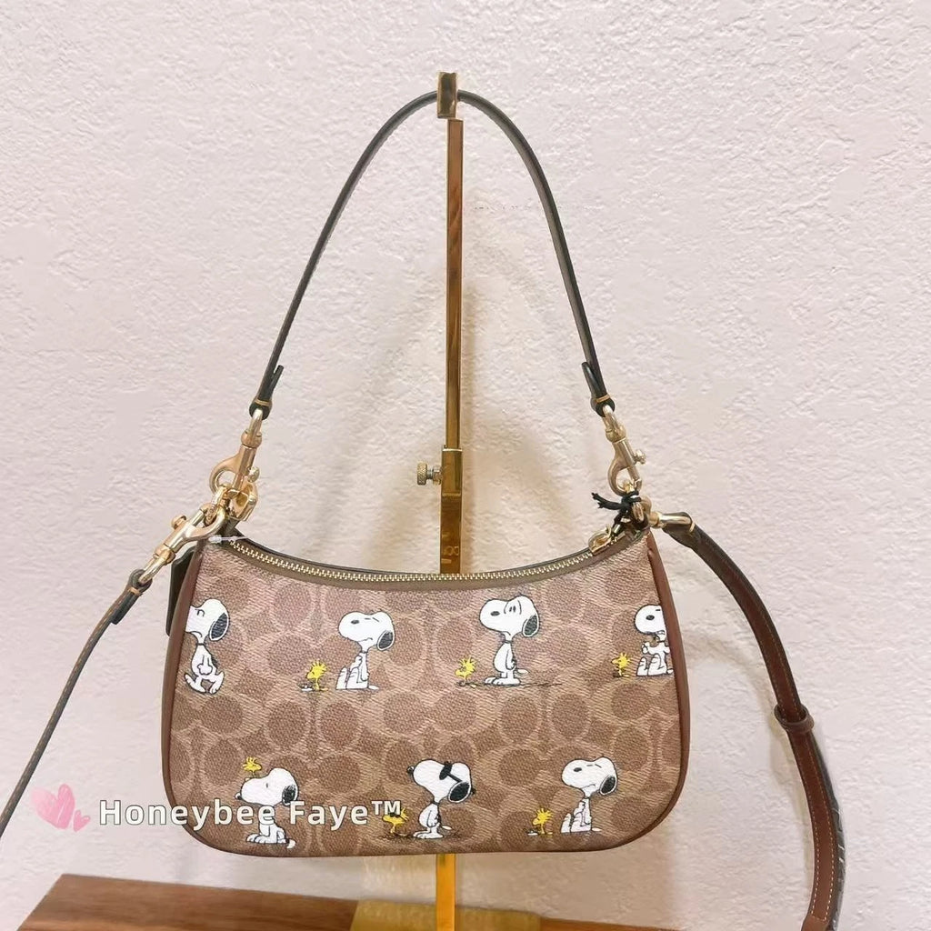 COACH x Peanuts Teri Shoulder Bag – Signature Canvas with Snoopy Print