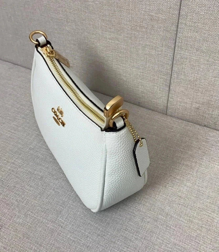 COACH Teri 2Way Shoulder Bag CA548 – Signature Canvas & White Smooth Leather