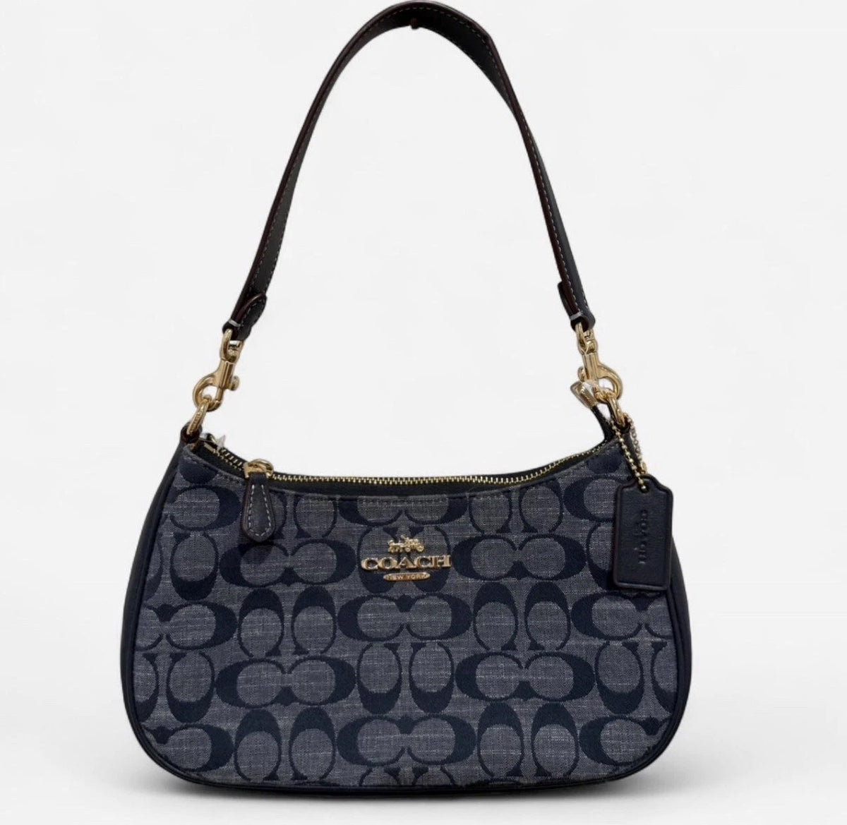 COACH Teri Shoulder Bag CAF82 – Signature Denim / Natural Leather