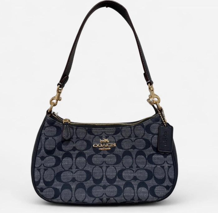 COACH Teri Shoulder Bag CAF82 – Signature Denim / Natural Leather