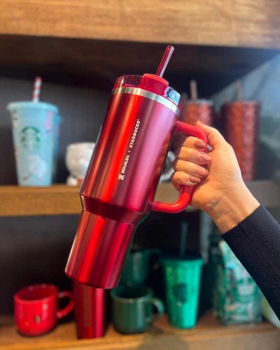 Stanley x Starbucks Limited Holiday Red Quencher H2.0 FlowState Tumbler 40 oz