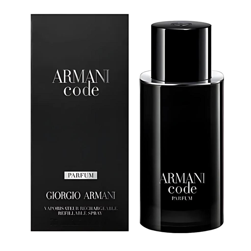 Giorgio Armani Code Parfum for Men – Refillable Woody Aromatic Fragrance