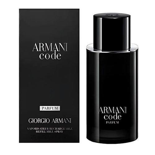 Giorgio Armani Code Parfum for Men – Refillable Woody Aromatic Fragrance